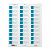 Turquoise, moderne Étiquette de adresse aquarelle (Feuille entière)