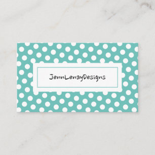 Turquoise moderne Pois Motif Chic Carte de visite