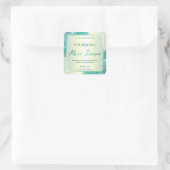 Turquoise Moderne Sur Holographique Étiquette Séru (Sac)