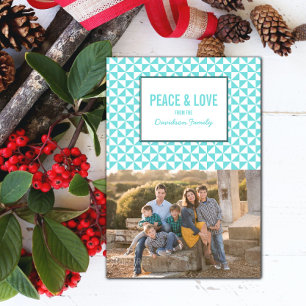 Turquoise Moderne Triangles Carte photo
