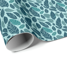 Turquoise moderne tropische blad naadloos patroon. cadeaupapier