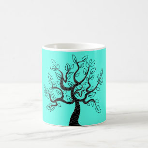 Turquoise Mok met Tree - Uw kleuren