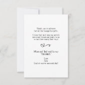 Turquoise Mon 1er cadeau bébé Carte de remerciemen (Dos)