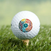 Turquoise Monogram Initiaal Mandala Abstracte Kuns Golfballen (Insitu Shirt)