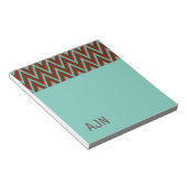 Turquoise Monogram School Office Bloc-notes Cadeau (Incliné)