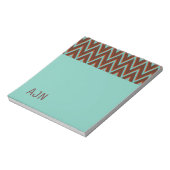 Turquoise Monogram School Office Bloc-notes Cadeau (Tourné)
