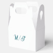 Turquoise monogram wedding couple name simple styl bedankdoosjes (Geopend)