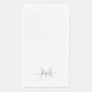 Turquoise Monogram Zwangerschrift Wit Servet