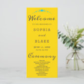 Turquoise Moon Phases Gold Wedding Programme (Debout devant)