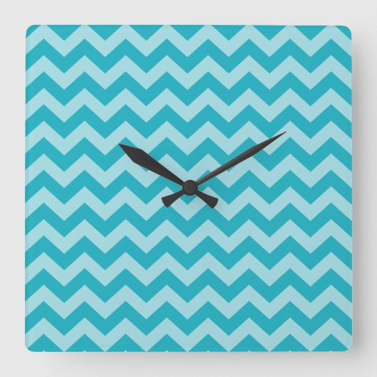 Turquoise Moroccan Moods Chevrons Vierkante Klok (Voorkant)