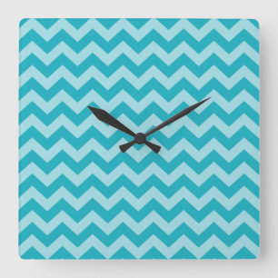 Turquoise Moroccan Moods Chevrons Vierkante Klok