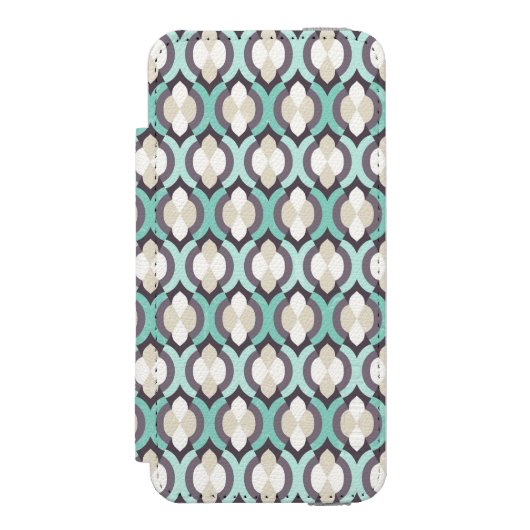 Turquoise Moroccan Pattern Incipio iPhone Portemonnee Hoesje (Voorkant Agenda)