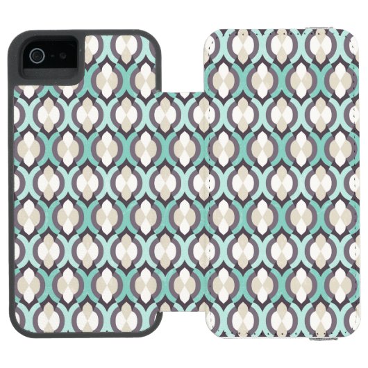 Turquoise Moroccan Pattern Incipio iPhone Portemonnee Hoesje (Agenda Open)