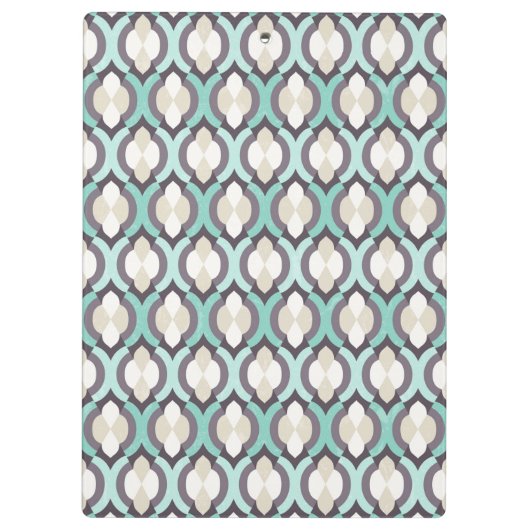 Turquoise Moroccan Pattern Klembord (Achterkant)