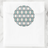 Turquoise Moroccan Pattern Ronde Sticker (Tas)