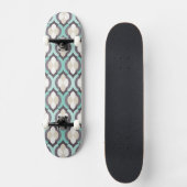Turquoise Moroccan Pattern Skateboard (Voorkant)