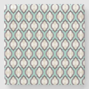 Turquoise Moroccan Pattern Stenen Onderzetter