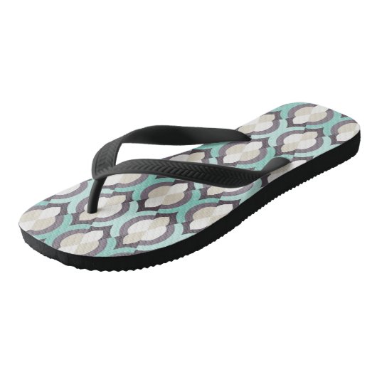 Turquoise Moroccan Pattern Teenslippers (Schuin)