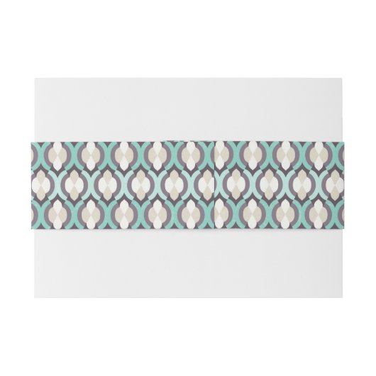 Turquoise Moroccan Pattern Uitnodigingen Wikkel (Achterkant Voorbeeld)
