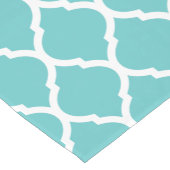 Turquoise Moroccan Quatrefoil Korte Tafelloper (Hoek)