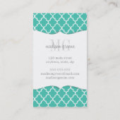 Turquoise Moroccan Tiles Lattice Personalized Visitekaartje (Achterkant)
