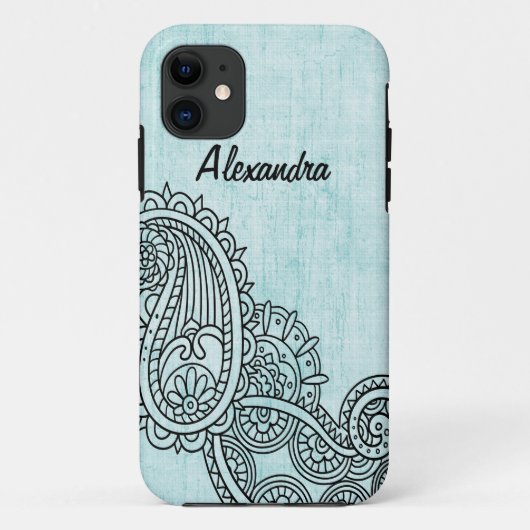 Turquoise Motif Motif BT iPhone 5 Coque (Dos)