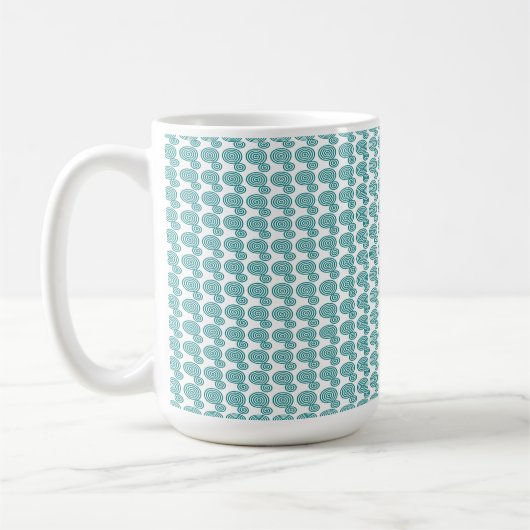 Turquoise Motif Spiral Moderne Morpher Mug (Gauche)