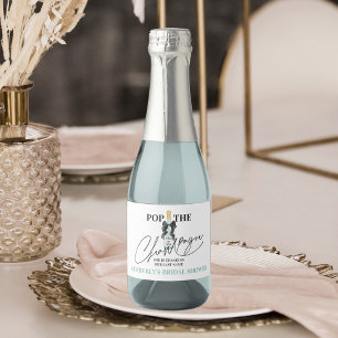 Turquoise Mousserende Wijn Bruidsdouche Mini Mouss Sparkling Wijnetiket