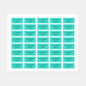 Turquoise naam meisje labels (Vel)