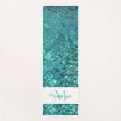 Turquoise naammonogram yogamat (Voorkant)