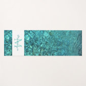 Turquoise naammonogram yogamat (Voorkant (horizontaal))