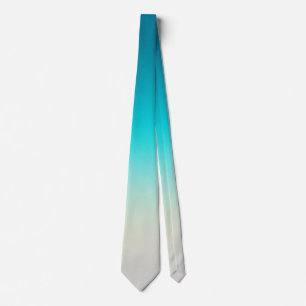 Turquoise naar witte verloop das