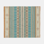 Turquoise Native Tribal Pattern Fleece Deken (Voorkant (Horizontaal))