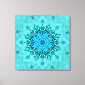 Turquoise Natuur Mandala Canvas Print