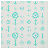 Turquoise Nautical Pattern Stof (Swatch)