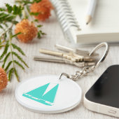 Turquoise Nautical Sailboot Sleutelhanger (Voorkant Rechts)