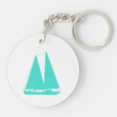 Turquoise Nautical Sailboot Sleutelhanger (Achterkant)