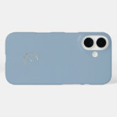 Turquoise & Navy Minimal Initial Monogram Case (Achterkant (horizontaal))