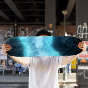 Turquoise Nebula Skateboard   kosmisch skateboard