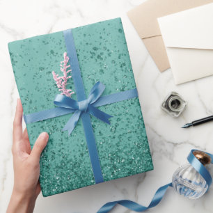 Turquoise Nepglitter  Cadeaupapier
