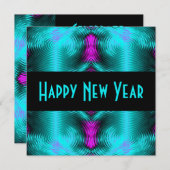 turquoise nieuw jaar kaart (Voorkant / Achterkant)