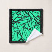 Turquoise noir abstrait (Gant de toilette)