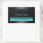 Turquoise noir moderne Ombre Étiquette de produit  (Sac)