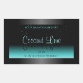 Turquoise noir moderne Ombre Étiquette de produit  (Devant)