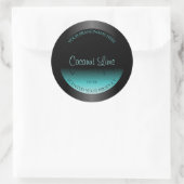 Turquoise noir moderne Ombre Étiquette de produit  (Sac)