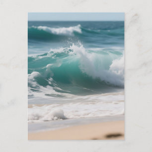 Turquoise Oceaan Golf Brekende Kust Briefkaart