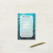 Turquoise Oceaanwervel Abstract Post-it® Notes (Op bureau)