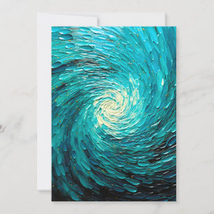 Turquoise Oceaanwerveling Abstract Aankondiging