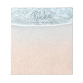 Turquoise Ocean Sandy Beach Handgemaakte Sieraden Notitieblok (Voorkant)