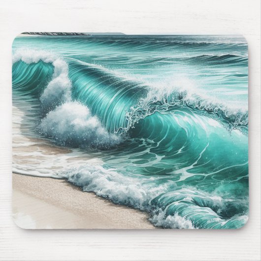 Turquoise Ocean Wave Muismat (Voorkant)